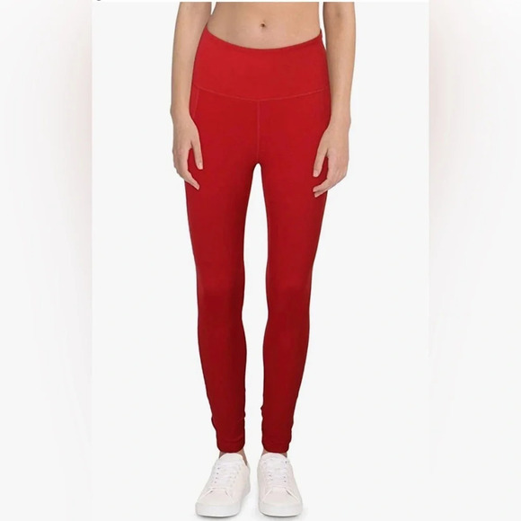 . FP Movement by Free People Womens Solid Wave Rider Red Athletic Leggings - Picture 1 of 6